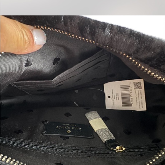 Kate Spade Black Velvet Bow Shoulder Bag - Picture 3 of 3